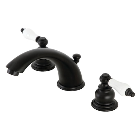 Kingston Brass KB960PL Widespread Bathroom Faucet with Retail Pop-Up, Matte Black KB960PL